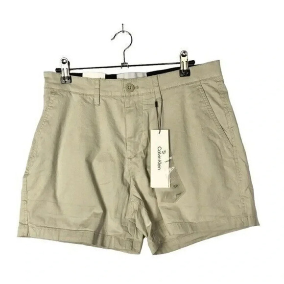 Calvin Klein Khaki Slim Fit Chino Shorts S - Picture 1 of 3